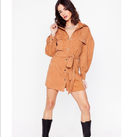 corduroy belted shirt or shirt dress - Picture 2 of 5